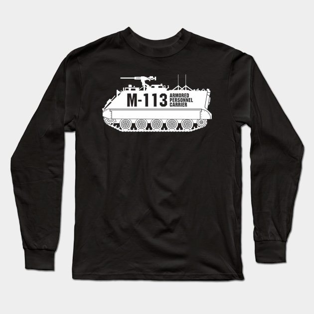 Military Vehicle APC M113 Long Sleeve T-Shirt by Aim For The Face